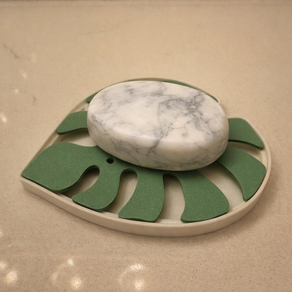 Modern Green Leaf‎ Soap Holder Spa Bathroom Tray